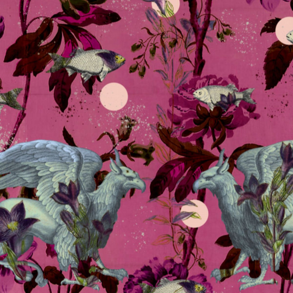 Papel mural Animales mitológicos – Rosa fuerte