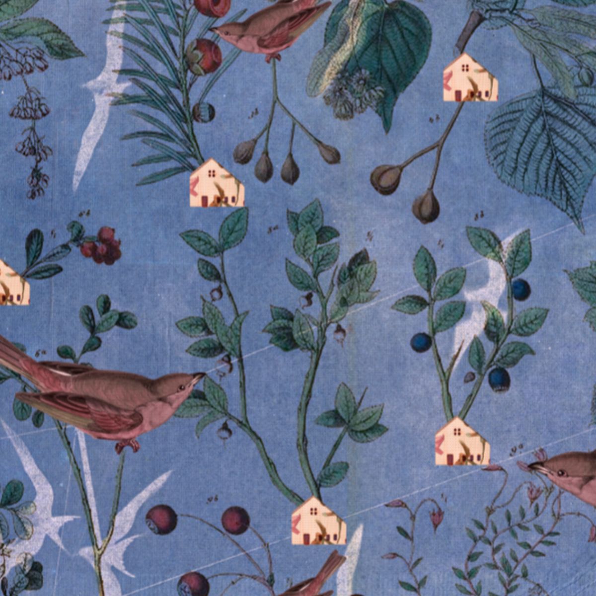 Lilac Birds & Blooms Mural Wallpaper