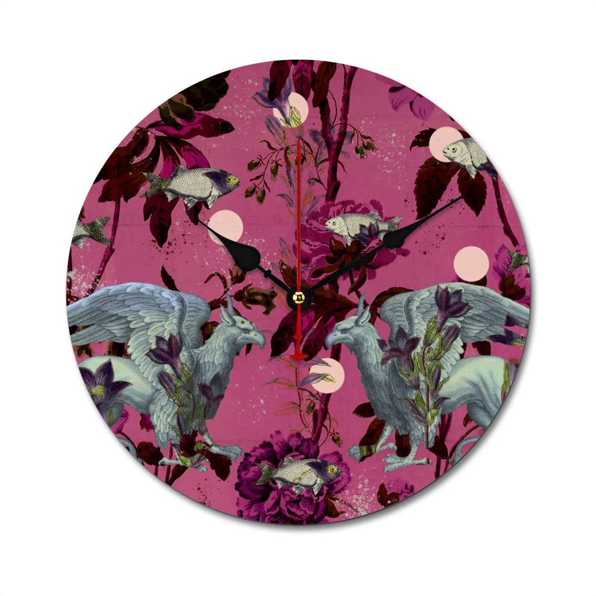 Reloj de pared Animales mitológicos – Rosa