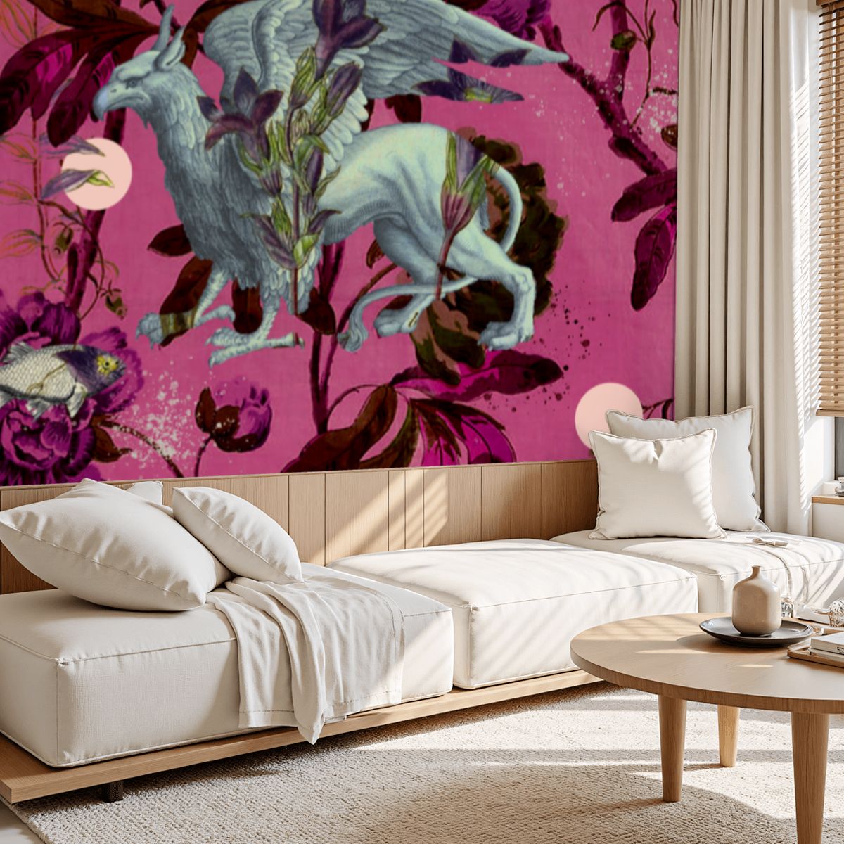 Papel mural Animales mitológicos – Rosa fuerte