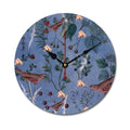 Reloj de pared de madera Lila, Pájaros y Botánica