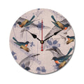 Reloj de pared de madera Rosa, Pájaros Celestes y Botánica
