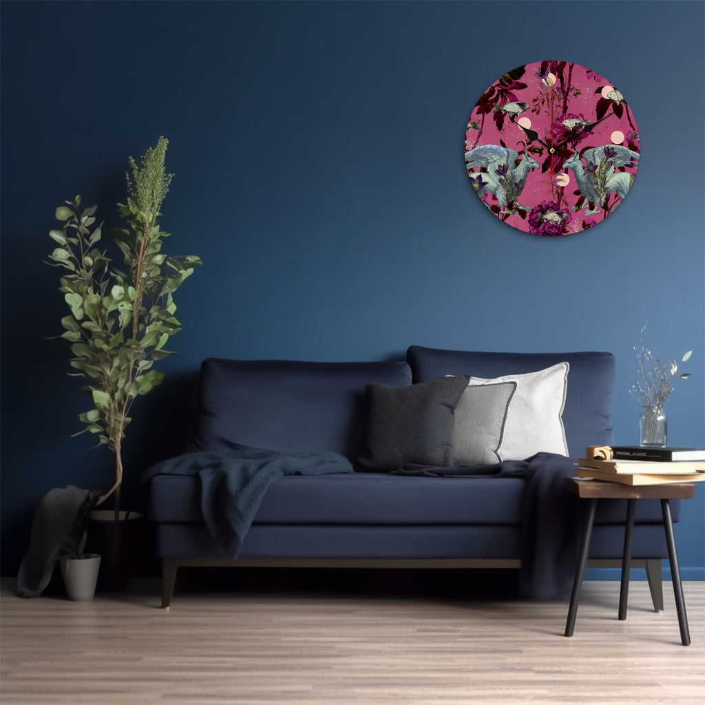 Reloj de pared Animales mitológicos – Rosa
